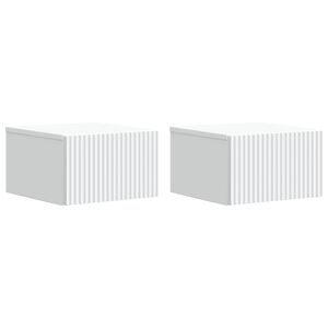 vidaXL Wisząca Szafka Nocna z szufladą 2 pcs Biały 33 x 34,5 x 20 cm