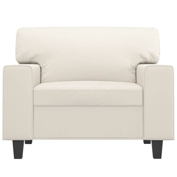 vidaXL Fotel, kremowy, 60 cm, obity sztuczną sk&oacute;rą