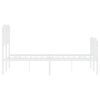 vidaXL Metalowa rama ł&oacute;żka z wezgłowiem i zan&oacute;żkiem,&nbsp;biała, 120x200 cm