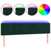 vidaXL Zagł&oacute;wek do ł&oacute;żka z LED, ciemnozielony, 180x5x78/88 cm, aksamit