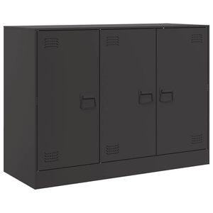 vidaXL Szafka, czarna, 99x39x73 cm, stalowa