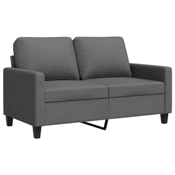 vidaXL Sofa 2-osobowa, ciemnoszara, 120 cm, tapicerowana tkaniną