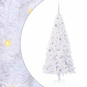 vidaXL Sztuczna choinka z 300 diodami LED Biały 180 cm PVC i stal