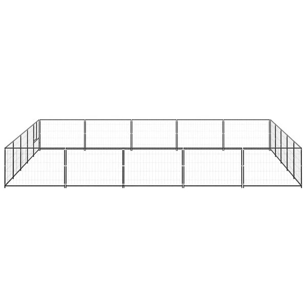 vidaXL Kojec dla psa, czarny, 25 m&sup2;, stalowy