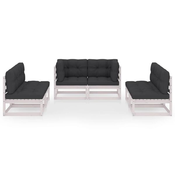 vidaXL 6-cz. zestaw wypoczynkowy do ogrodu, z poduszkami, lita sosna