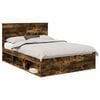 vidaXL Ramka ł&oacute;żka Gładki Dąb wędzony 150 x 200 cm Lite drewno sosnowe