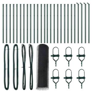 vidaXL Słupek ogrodzeniowy. Szary 50 x 0,4 m (siatka 25 mm) Stal i PVC