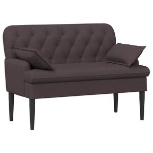 vidaXL Sofa dwuosobowa z guzikowym pikowaniem Ciemny brąz tkanina