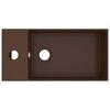 vidaXL Umywalka z otworem przelewowym, ceramika, ciemnobrązowa