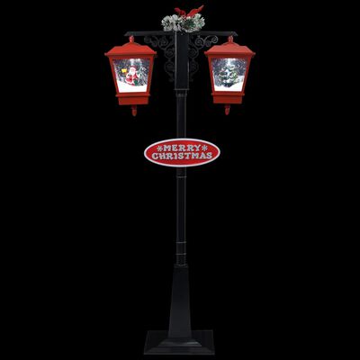 vidaXL Świąteczna latarnia z Mikołajem, czarno-czerwona, 81x40x188 cm