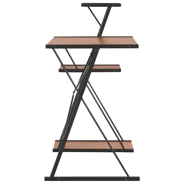 vidaXL Biurko z regałem, czarno-brązowe, 116 x 50 x 93 cm