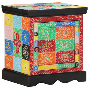 vidaXL Szafka nocna wielokolorowa 40x35x45 cm lite drewno mango