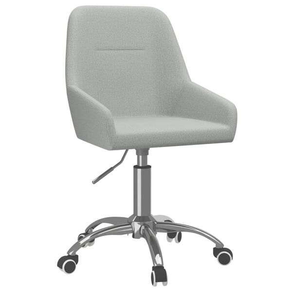 vidaXL Obrotowe krzesło stołowe, jasnoszare, obite tkaniną