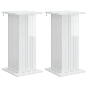 vidaXL Stojak na rośliny 2 pcs Biały wysoki połysk 30,5 x 30 x 60,5 cm