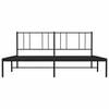 vidaXL Metalowa rama ł&oacute;żka z wezgłowiem, czarna, 193x203 cm