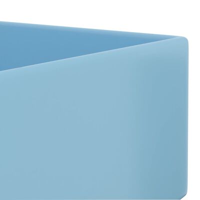 vidaXL Umywalka z otworem przelewowym, ceramika, błękitna
