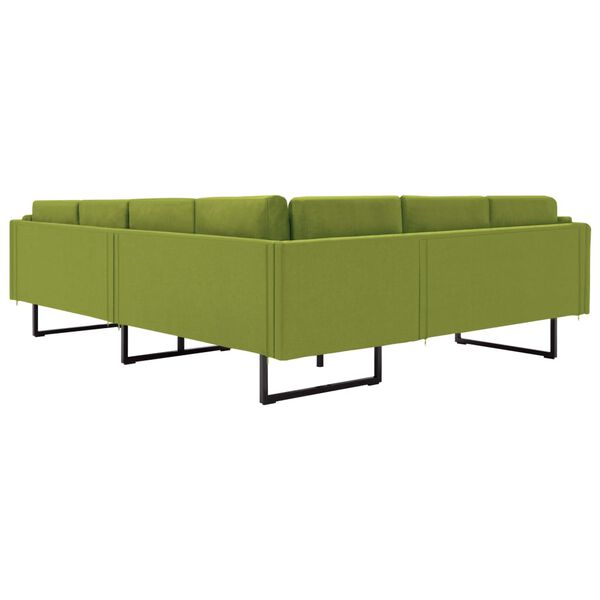 vidaXL Sofa narożna, zielona, tapicerowana tkaniną