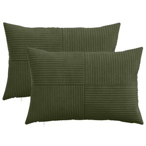 vidaXL Poszewka na poduszkę 2 pcs ALMELO zielony 30 x 50 cm sztruks