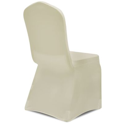 vidaXL Elastyczne pokrowce na krzesła, 6 szt., kremowe