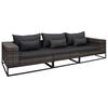 vidaXL 3-częściowa sofa do ogrodu, z poduszkami, polirattan, szara