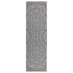 vidaXL Dywan zewnętrzny o płaskim splocie, 80x250 cm, niebieski wz&oacute;r