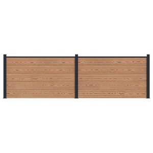 vidaXL Zestaw ogrodzeniowy 2 pcs 353 x 105 cm WPC i aluminium brązowy