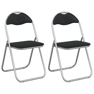 vidaXL Krzesło składane 2 pcs Czarny i szary 48 x 43,5 x 81 cm