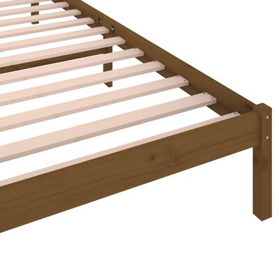 vidaXL Rama łóżka, lite drewno sosnowe, 90x200 cm, miodowy brąz