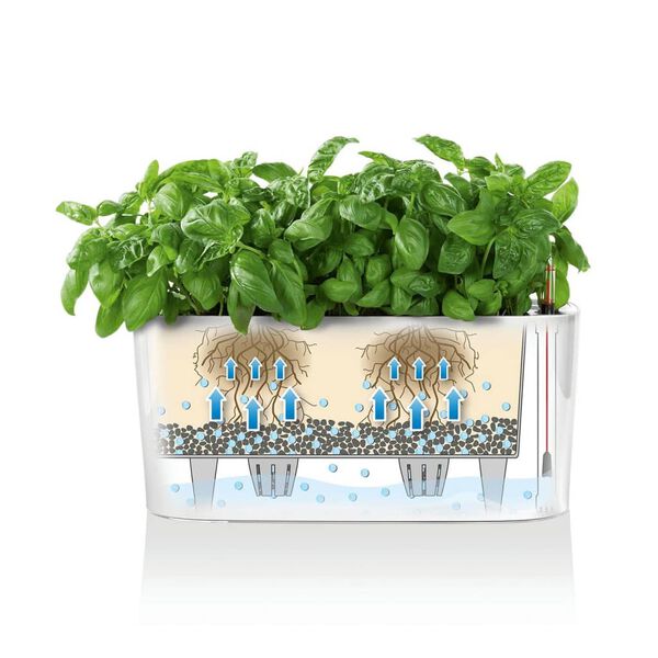 LECHUZA Donica DELTA 10 ALL-IN-ONE, metaliczny grafitowy