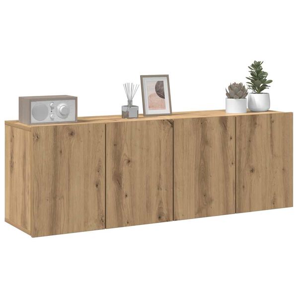 vidaXL Ścienne szafki TV, 2 szt., dąb artisian, 60x30x41 cm