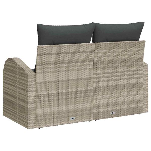 vidaXL Sofa Ogrodowa Jasnoszary 124 x 62 x 69 cm polirattan
