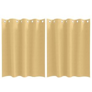vidaXL Firany blackout z k&oacute;łkami 2 szt. Beżowy 140 x 140 cm Poliester