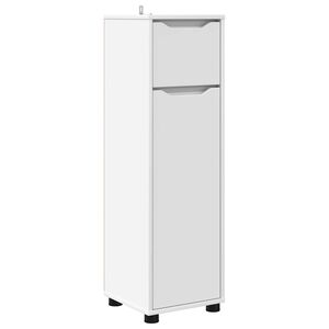 vidaXL Szafka Łazienkowa z szufladą z p&oacute;łką Biały 30,5 x 30 x 101 cm