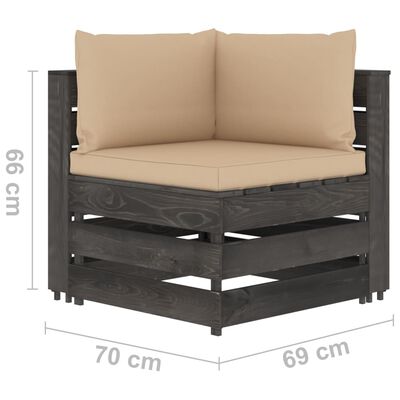 vidaXL 11-cz. zestaw wypoczynkowy do ogrodu, z poduszkami, drewniany