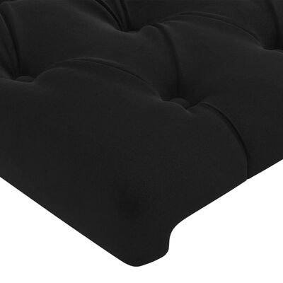 vidaXL Zagłówek do łóżka z LED, czarny, 103x16x118/128 cm, aksamit
