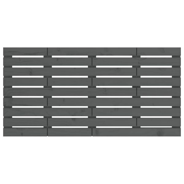 vidaXL Wezgłowie ł&oacute;żka, szare, 141x3x63 cm, lite drewno sosnowe