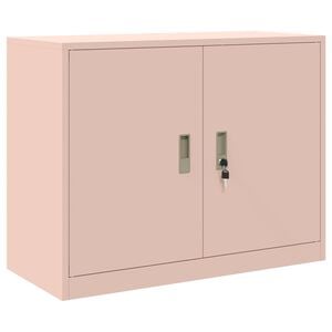 vidaXL Szafka do przechowywania R&oacute;żowy 90 x 40 x 70 cm Stal