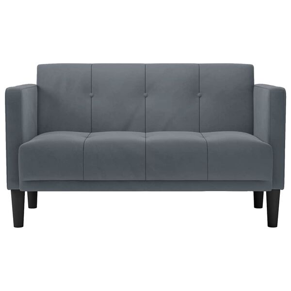 vidaXL Sofa dwuosobowa Ciemnoszara 111 cm Aksamit