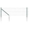 vidaXL Płot Euro z Kolcami 50 x 0,4 m Stal pokryta PVC zielony Siatka