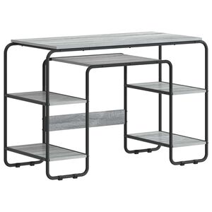vidaXL Biurko z przechowalnią Szary Sonoma 113.5 x 52 x 75.5 cm