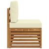 vidaXL Sofa końcowa na zewnątrz z poduszką Naturalny 91 x 63 x 73 cm