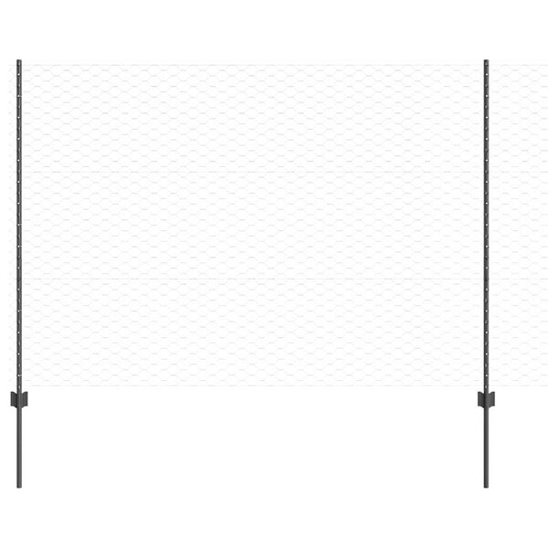 vidaXL Ogrodzenie z słupkiem Szary 1,5 x 50 m Stal i PVC