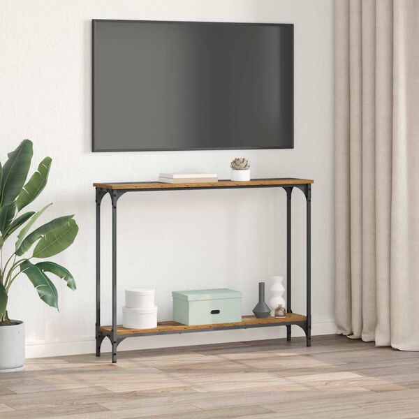 vidaXL Konsola Stare drewno 100 x 22,5 x 75 cm Materiał drewnopochodny