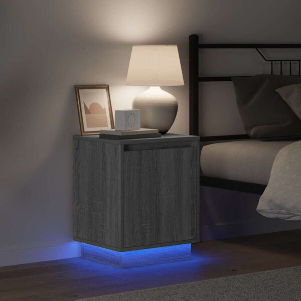 vidaXL Szafka Nocna Szary 39 x 34,5 x 50 cm Materiał drewnopochodny