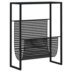 vidaXL Stojak na gazety, czarny, 35x15x45 cm, stal