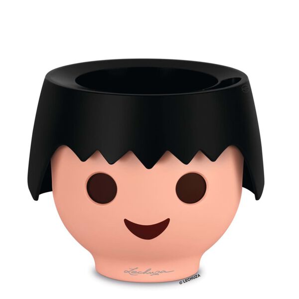 LECHUZA Doniczka stołowa, OJO ALL-IN-ONE, krucza czerń