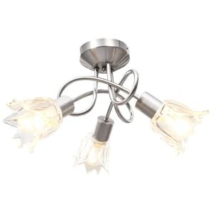 vidaXL Lampa sufitowa ze szklanymi kloszami na 3 żar&oacute;wki E14, tulipany