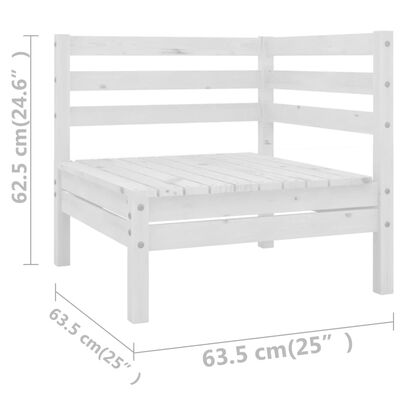 vidaXL 14-cz. zestaw wypoczynkowy do ogrodu, biały, drewno sosnowe
