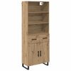 vidaXL Highboard z szufladą Dąb rzemieślniczy 69,5 x 34 x 180 cm