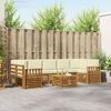 vidaXL Zestawy sof 8 pcs Naturalny i Kremowy Lite Drewno Akacji